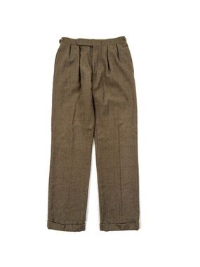 VTG Polo Ralph Lauren Italy Wool Pant Men’s 28/32 (Tag 32) Pleated Cuffed Plaid